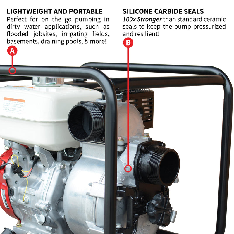 3 Inch Trash Water Pump 375 GPM 8 HP GX240 powered by Honda Portable Utility X-Series, photo 7 of 15