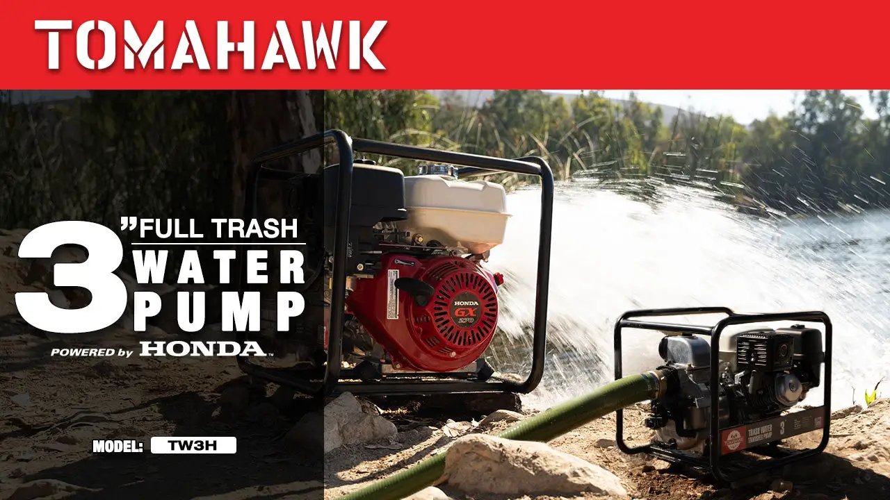 3 Inch Trash Water Pump 375 GPM 8 HP GX240 powered by Honda Portable Utility X-Series by Tomahawk Power