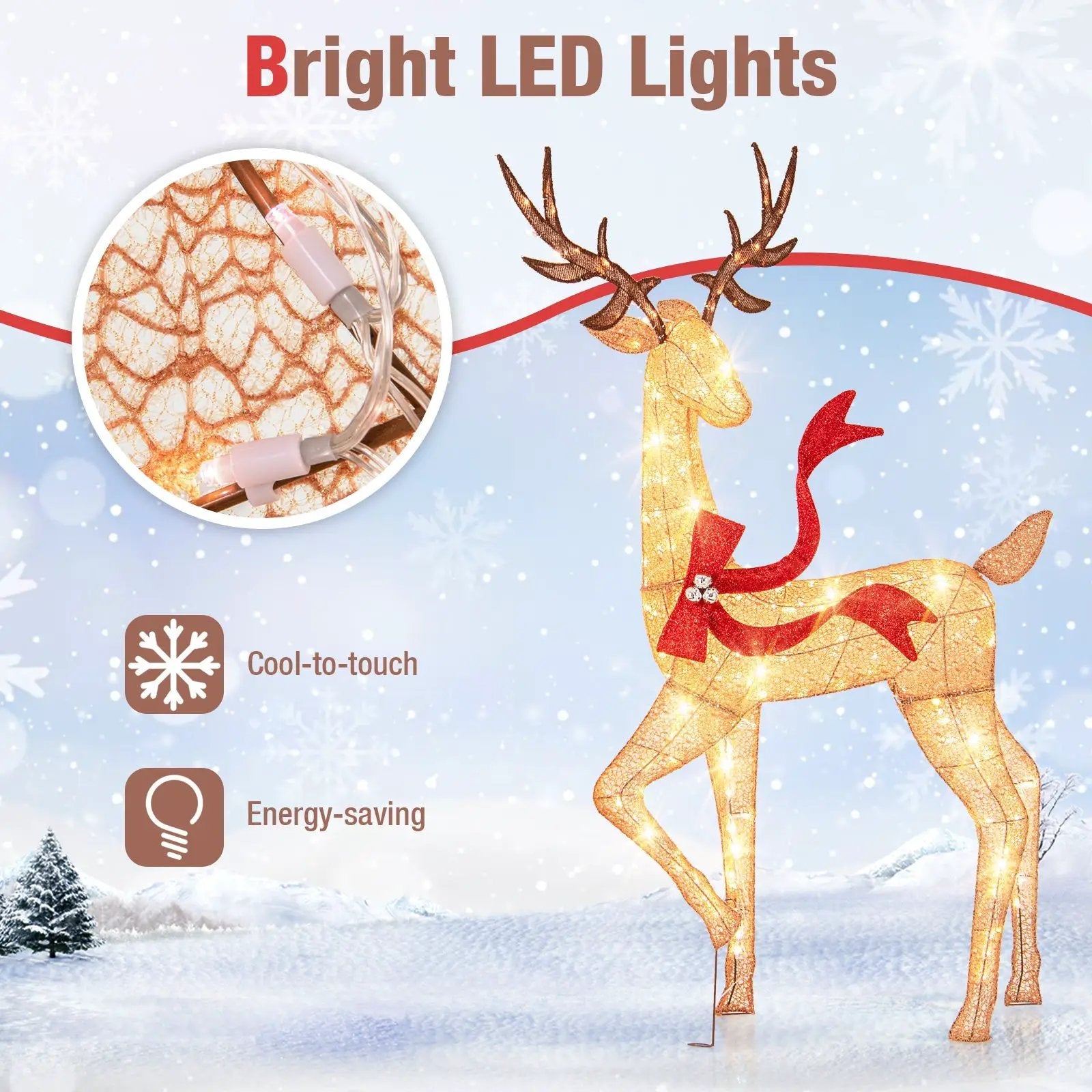 3-Piece Pre-Lit Christmas Deer Family Set by DirectDeals