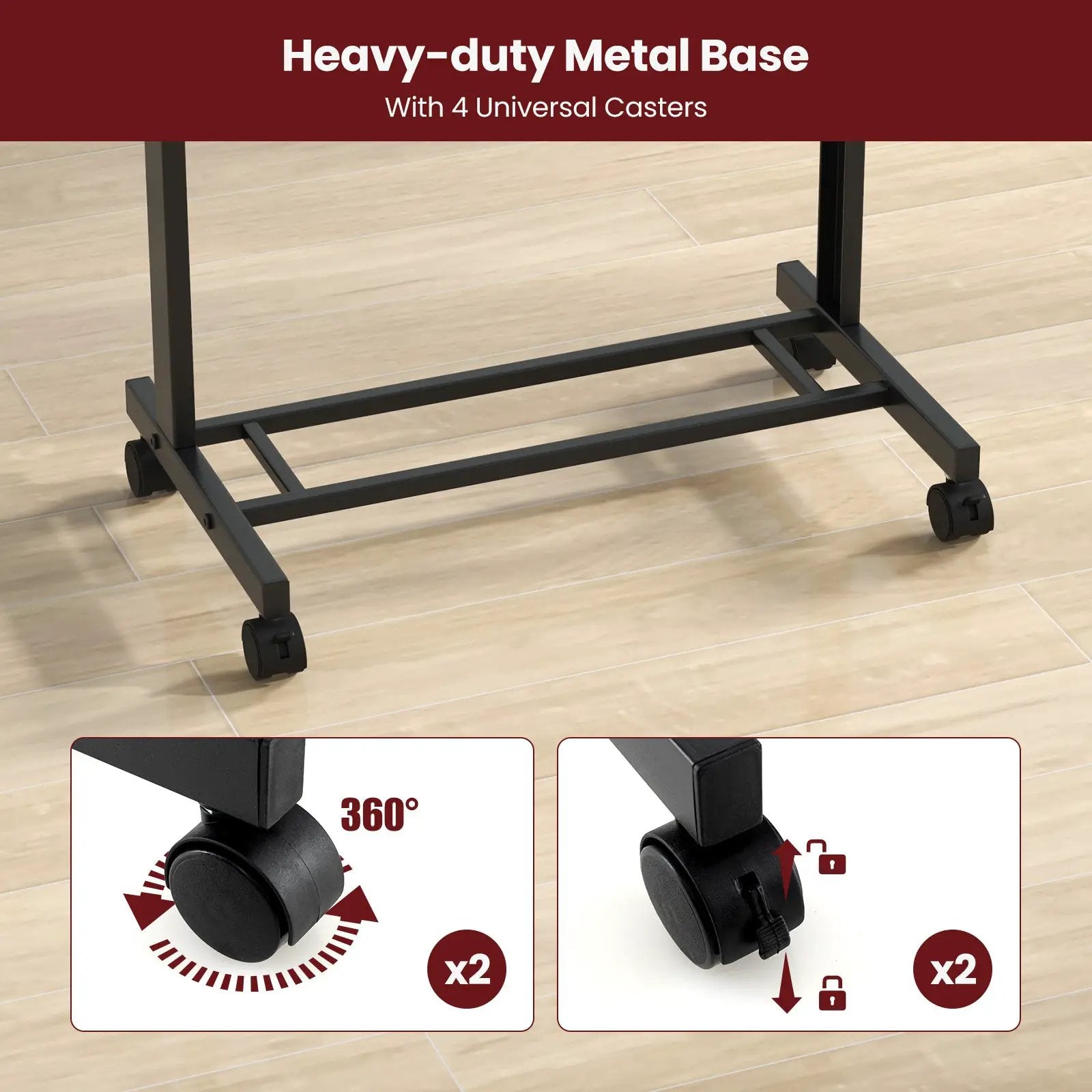 3-Position Height Adjustable Lectern Table with Tilted Tabletop-Black by DirectDeals