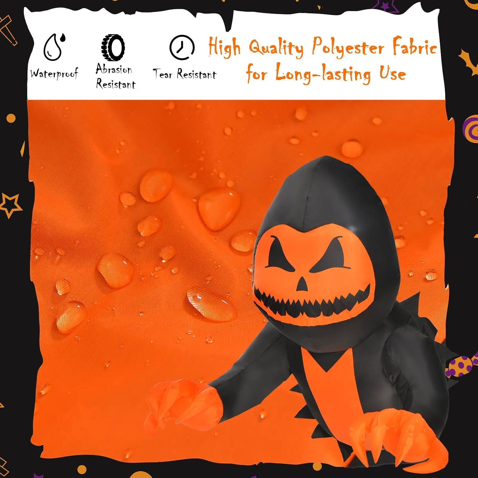 3.3 Feet Halloween Inflatable Pumpkin Head Ghost Broke Out from Window by DirectDeals