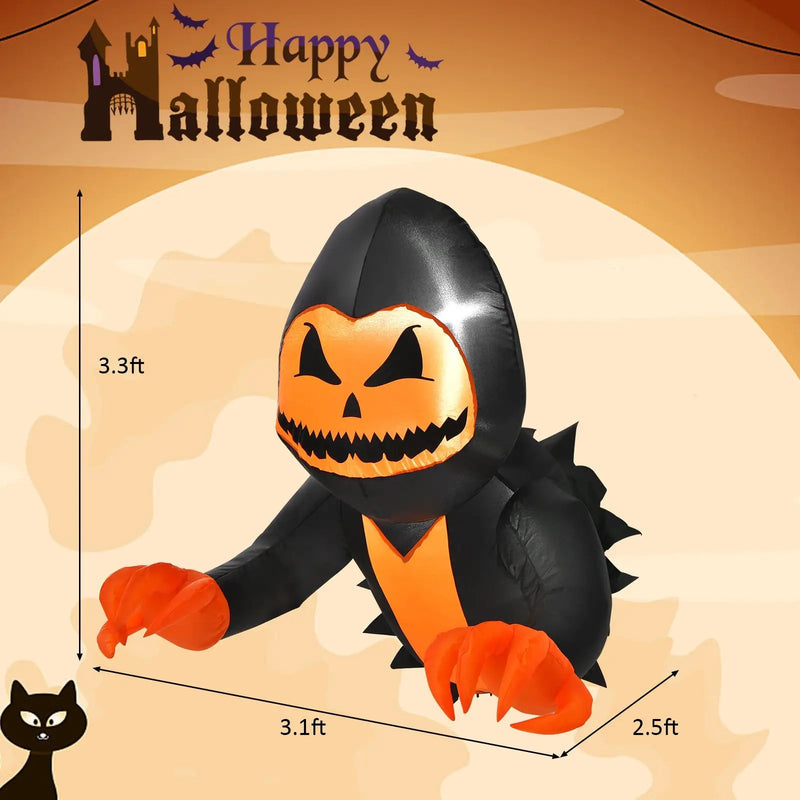 3.3 Feet Halloween Inflatable Pumpkin Head Ghost Broke Out from Window by DirectDeals