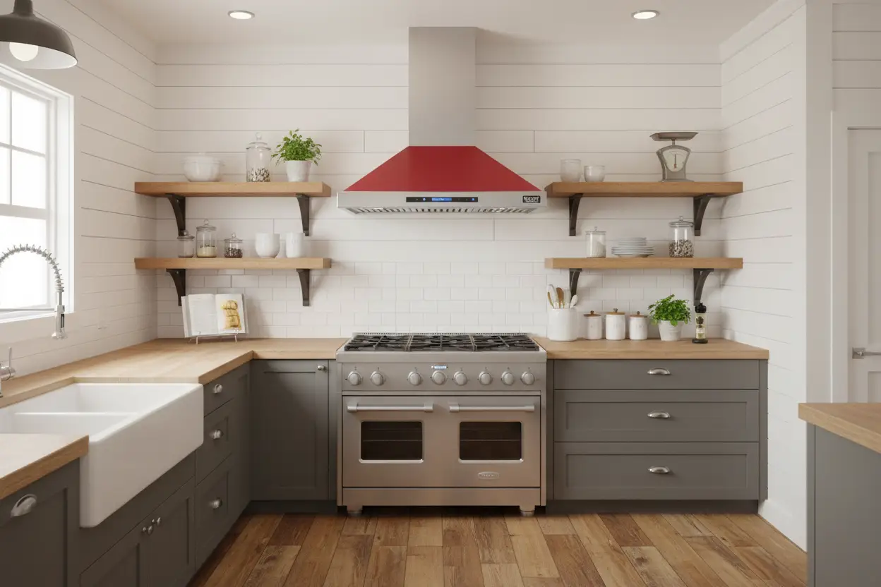 Kucht 30" Wall Mounted Color Range Hood KRH3015-R by Farmhouse Kitchen and Bath