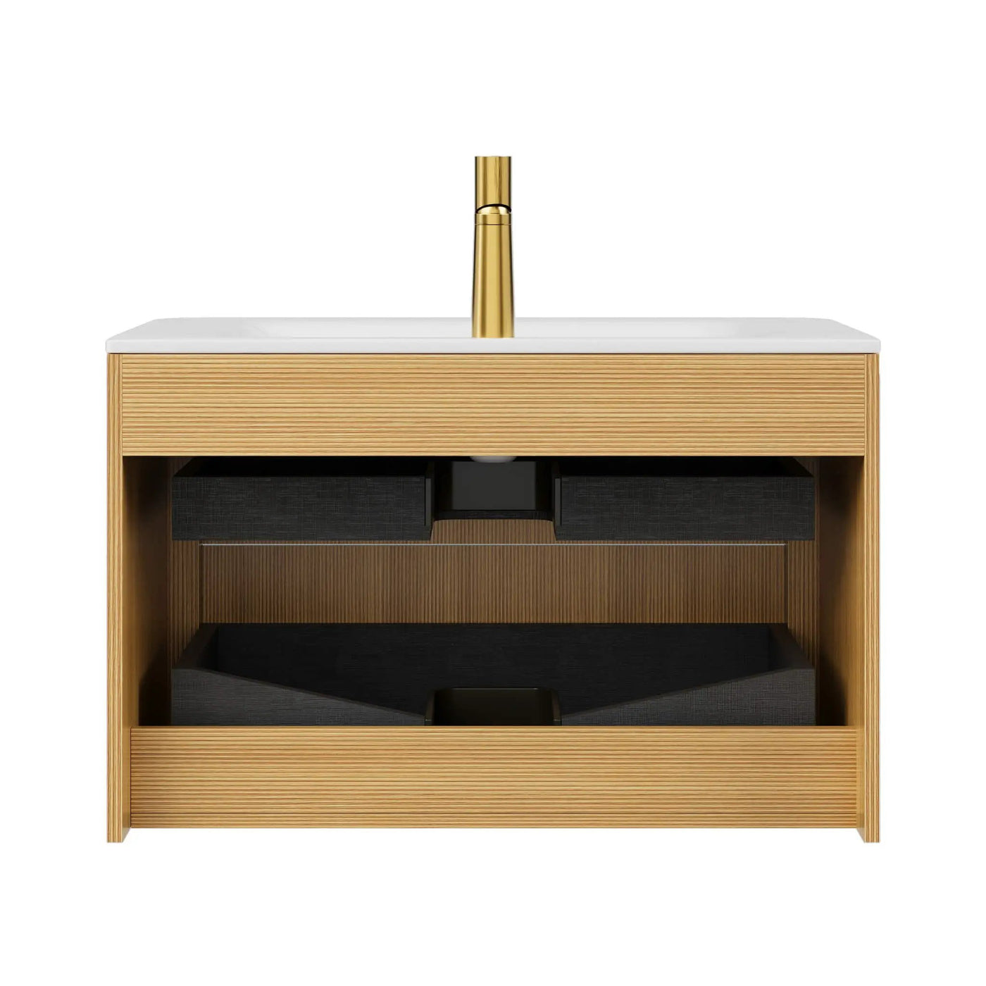 Luxury 30/36-Inch Sintered Stone Floating Bathroom Vanity With Sink (SAK70429) by SAKSBY WHOLESALE