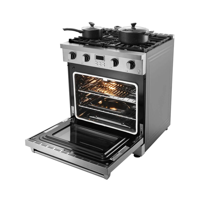 30-Inch Stainless Steel Convection Gas Range Oven With 4-Sealed Burners (SAK25187) by SAKSBY WHOLESALE
