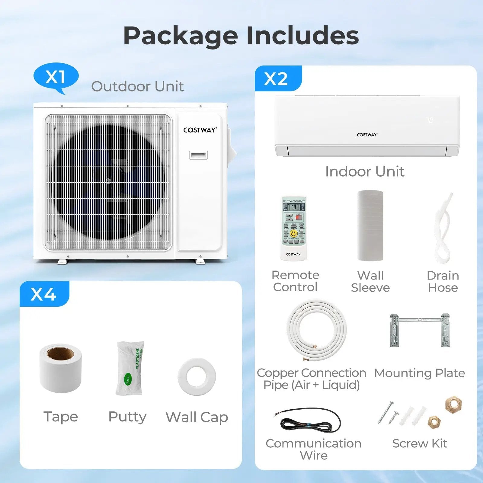 30000 BTU 2 Zone 23 SEER2 Mini Split Air Conditioner Wifi Enabled with Heat Pump by DirectDeals