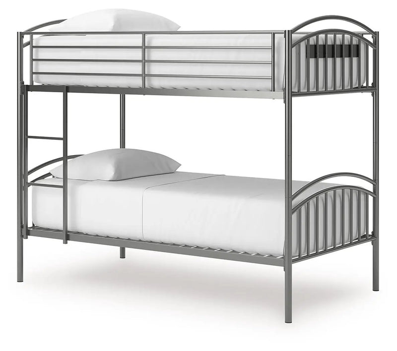 Lanceburg - Twin/Twin Bunk Bed With Ladder - Gray by Unique Piece Furniture