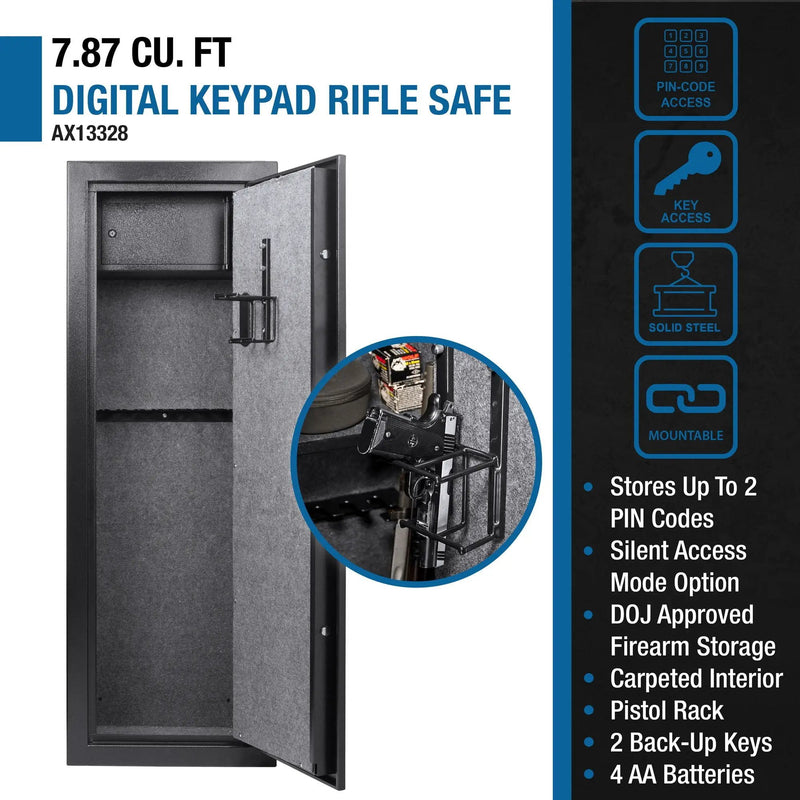 7.87 Cubic Ft Keypad Rifle Safe - Black by HouseOfZazla
