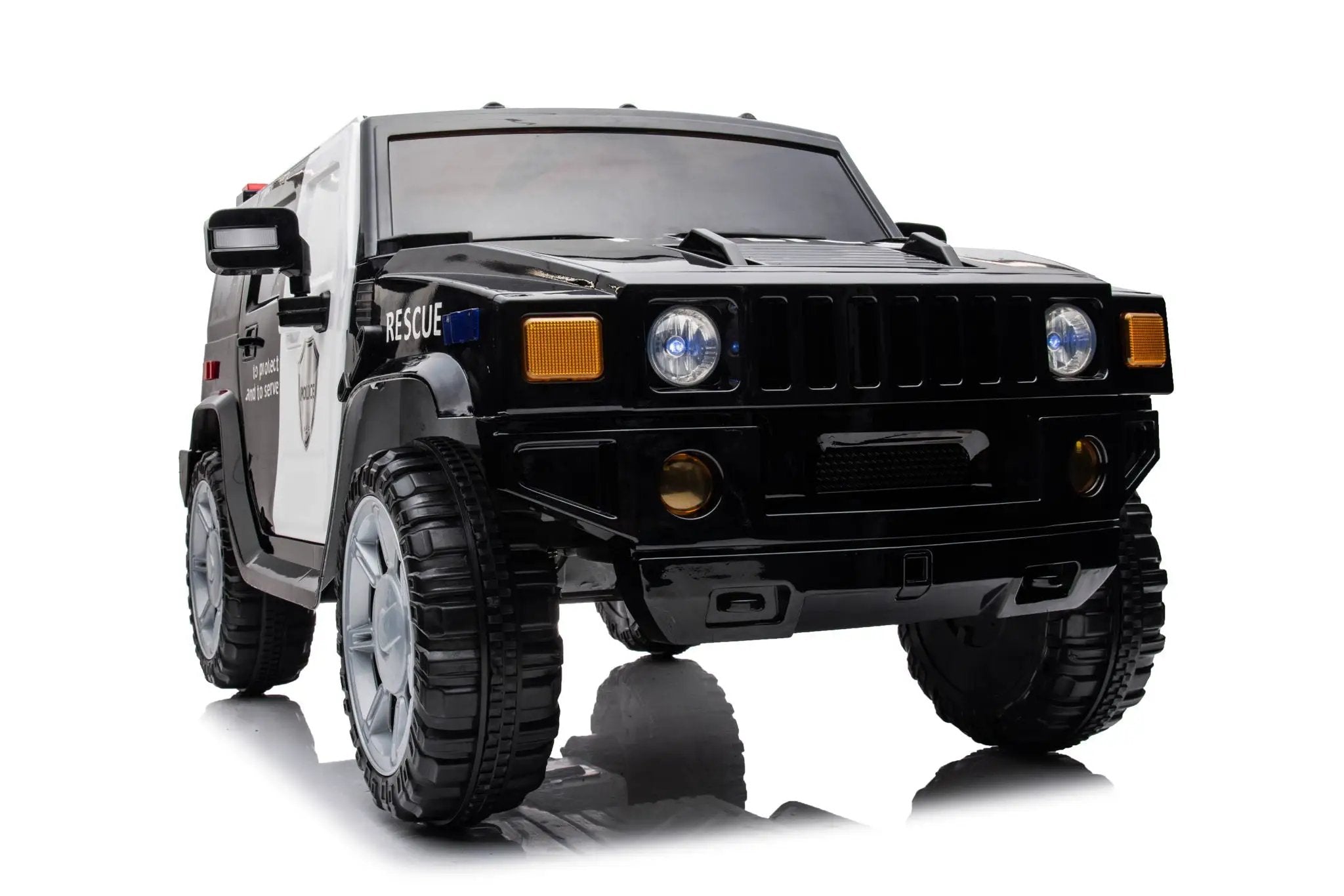 12V7A 30W*2 Four-Wheel Drive Seat One Button Start, Forward And Backward, High And Low Speed, Music, Front Light, Power Display, Two Doors Can Open, 2.4G R / C, Seat Belt Four Wheel Absorber by HouseOfZazla