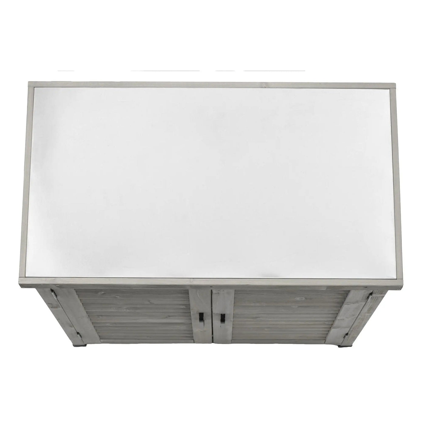 Potting Bench With Storage Cabinet And Metal Table Top For Outdoor by HouseOfZazla