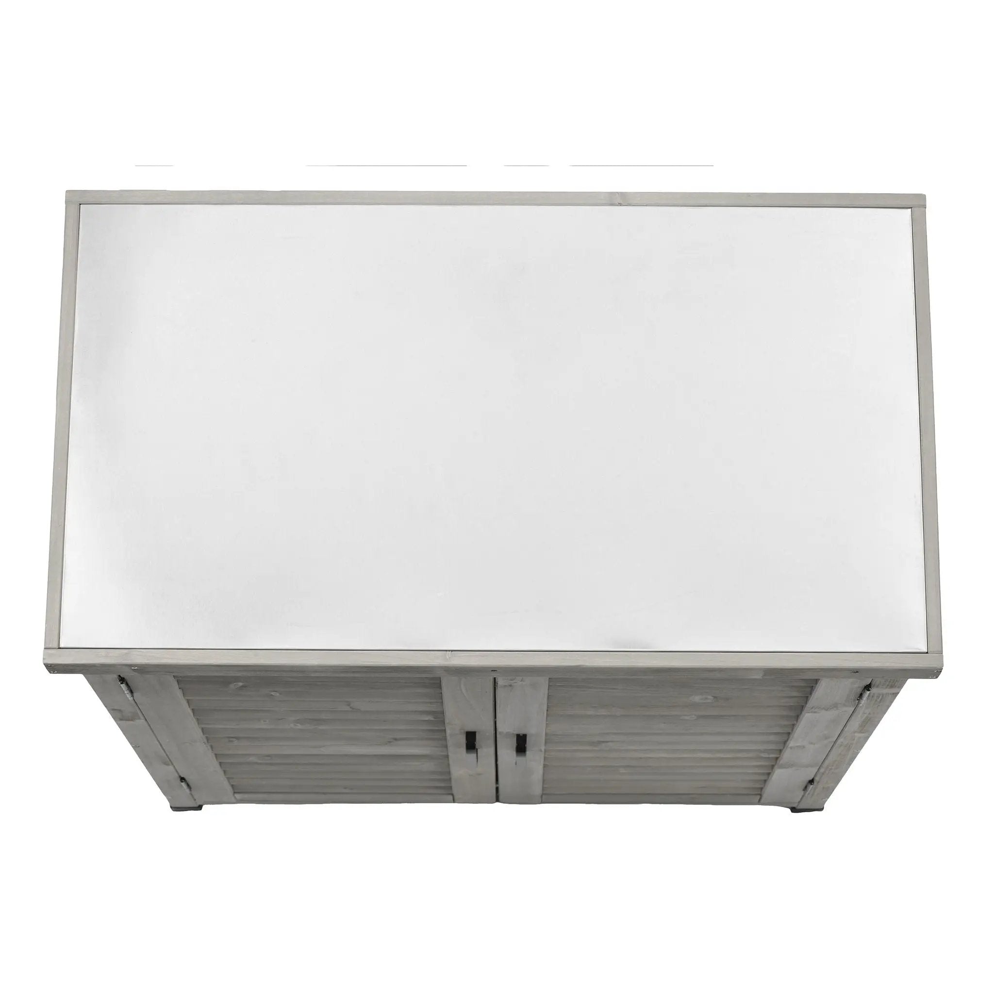 Potting Bench With Storage Cabinet And Metal Table Top For Outdoor by HouseOfZazla