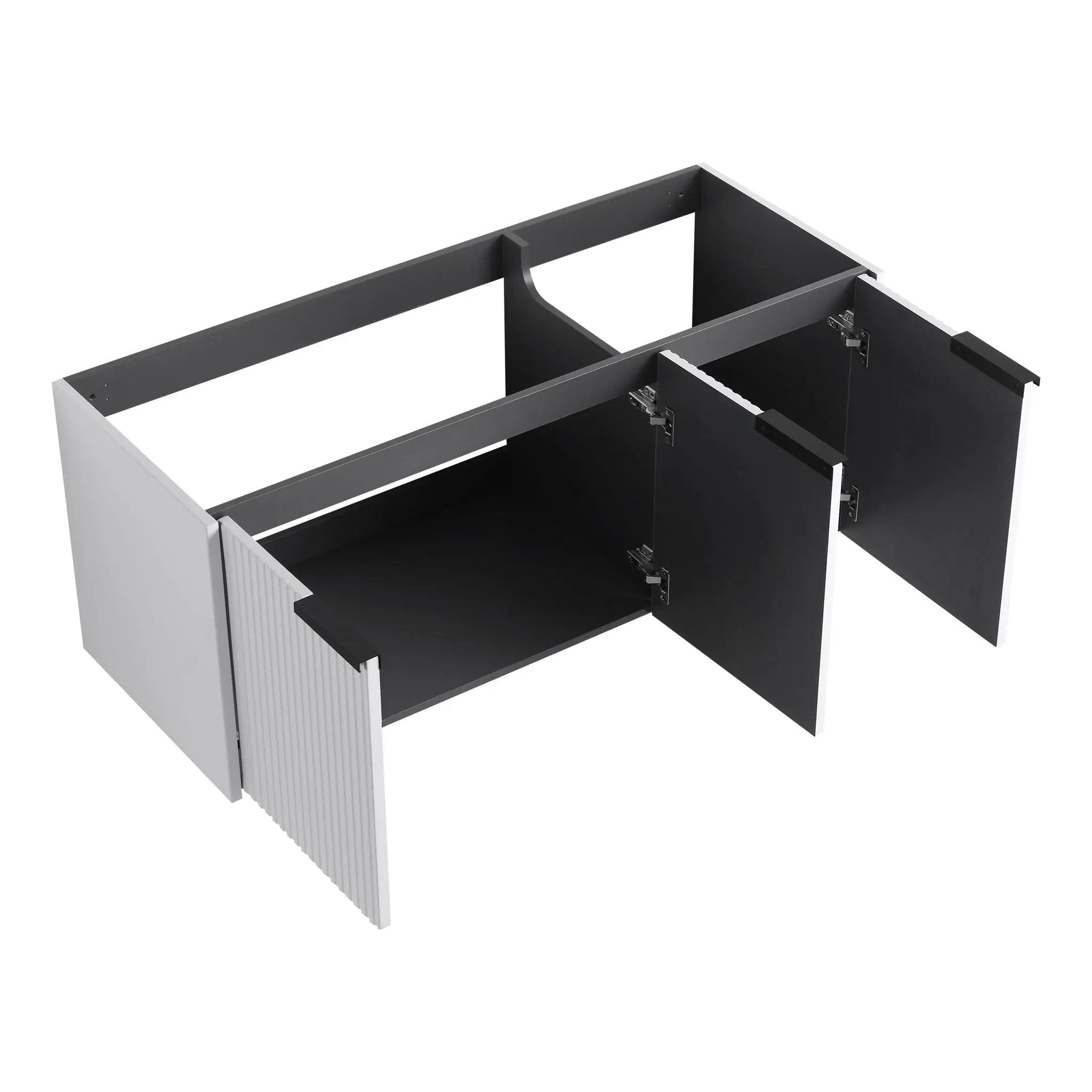 Contemporary Wall Mounted Bathroom Vanity With Resin Double Sink