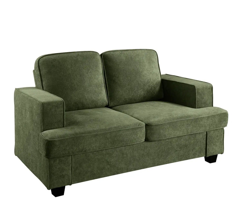 Modern Loveseat, Comfortable 2 Seater Couch With Deep Seating, Loose Back Cushions, Wide Arms by HouseOfZazla