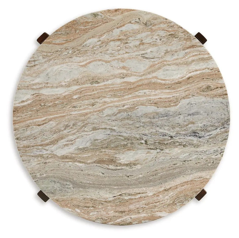 Tanidore - Round Cocktail Table - Warm Brown by Unique Piece Furniture
