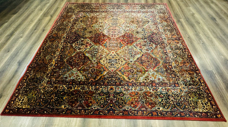 Square Karastan Multicolor Panel Kirman Rug #717, Rare Size 8.8 x 8.8, Original 700 Series, Wool by Jewel Rugs