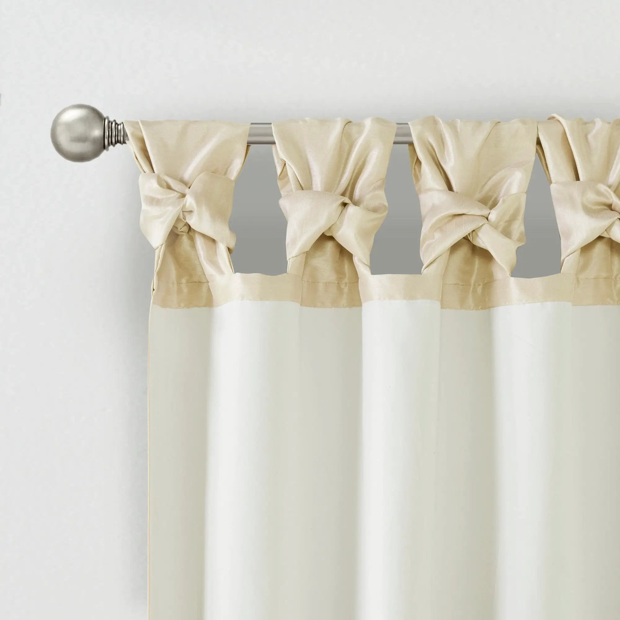 Twist Tab Lined Window Curtain Panel Champagne 50x95 by HouseOfZazla