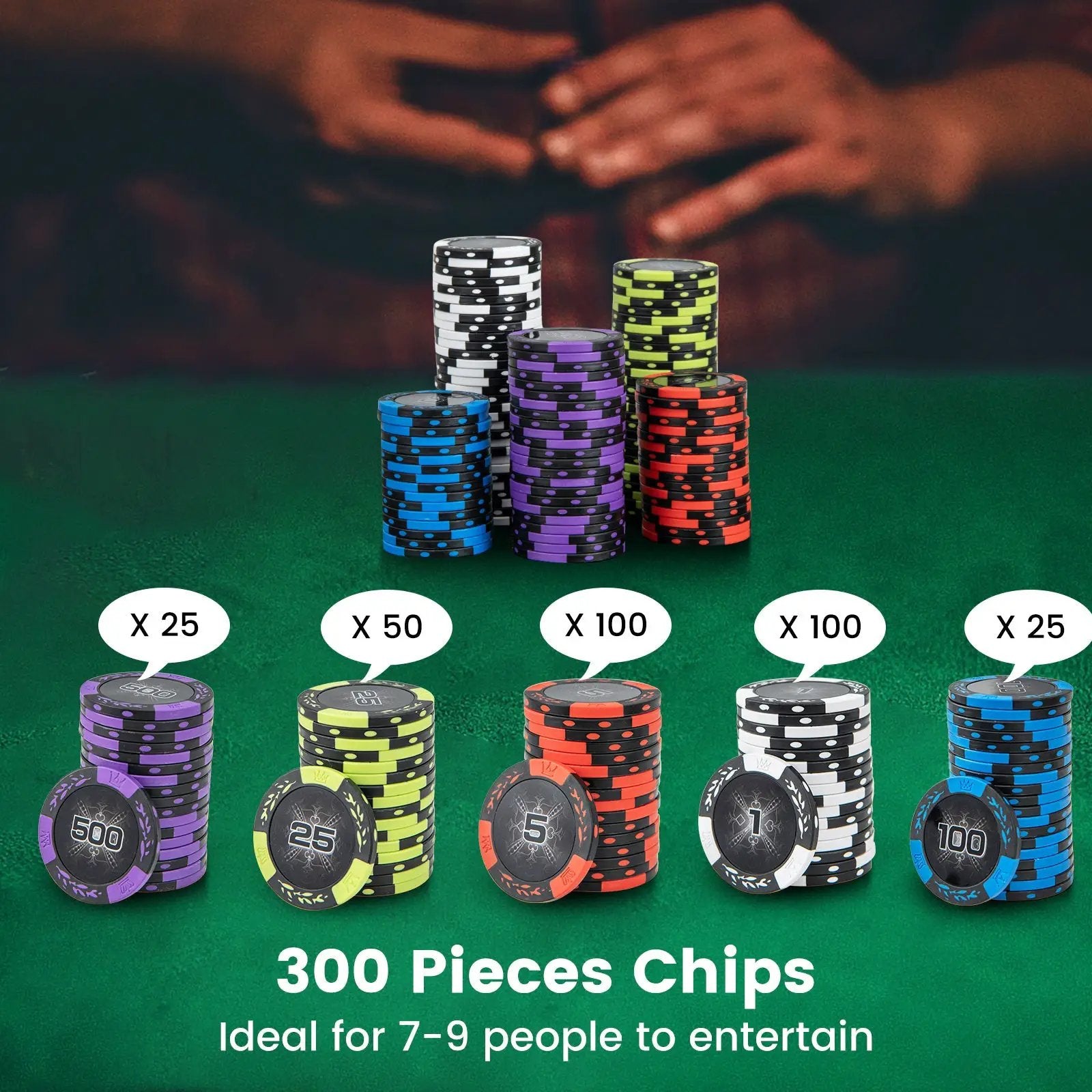 14 Gram Texas Holdem Poker Chip Set 300 Pieces Claytec Chips by DirectDeals