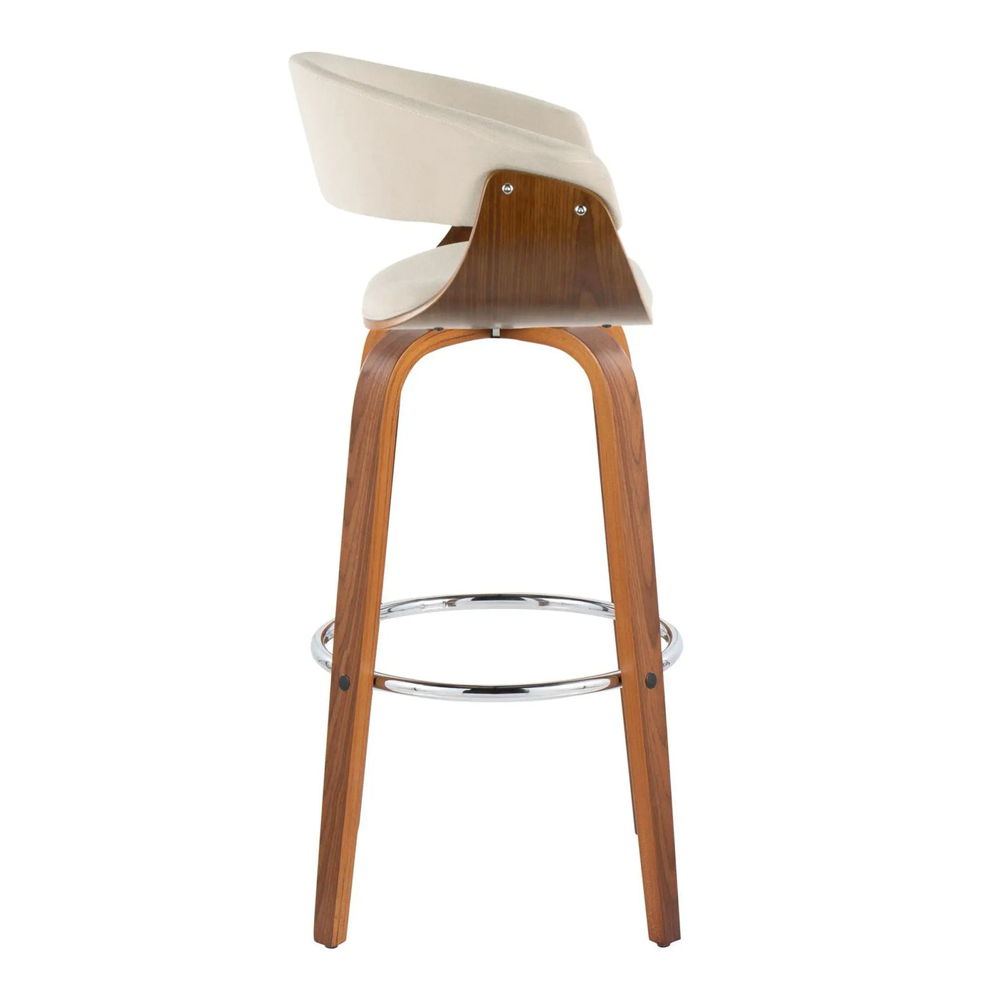 Vintage Mod - Mid Century Modern Fixed Height Barstool With Swivel With Round Footrest (Set of 2) by HouseOfZazla