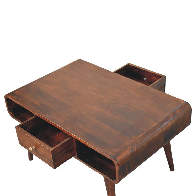 Solid Wood Curved Coffee Table by HouseOfZazla
