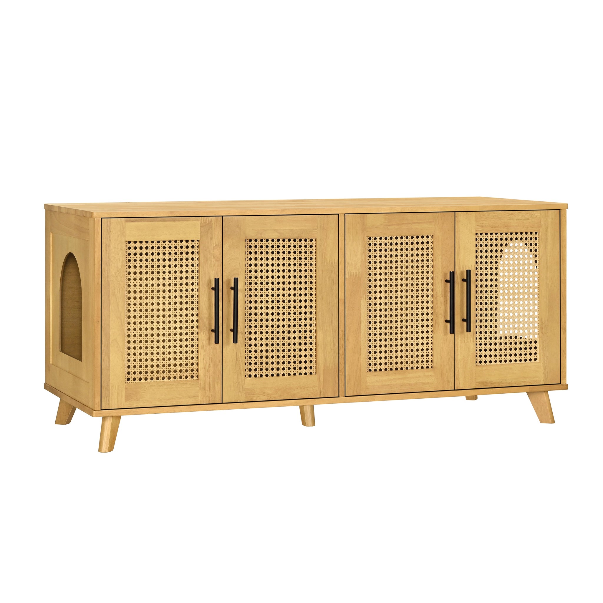 Myra Indoor Premium Rubber Wood Cat Cabinet with Plush Cushion by HouseOfZazla