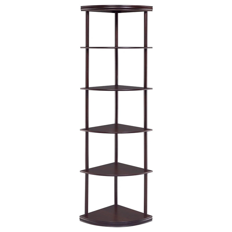 Bonwick 72-inch 5-shelf Corner Bookshelf Cappuccino by Unique Piece Furniture