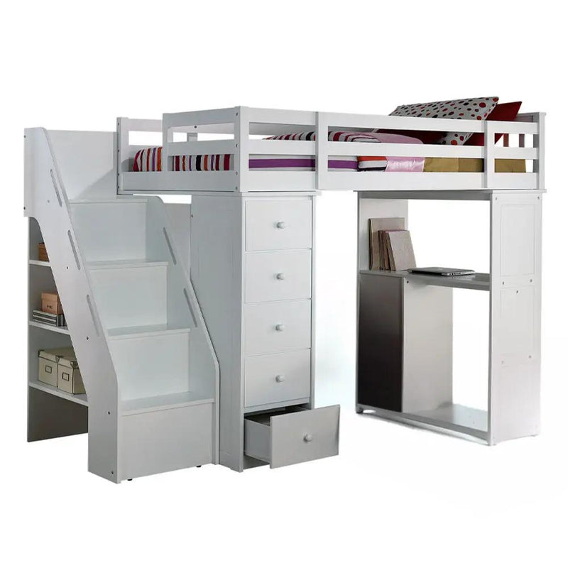 Freya - Twin Loft Bed With Storage - White by Unique Piece Furniture