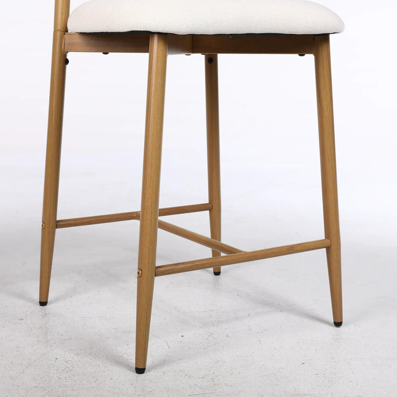 Upholstered Counter Height Bar Stools For Kitchen Island (Set of 2) - Beige by HouseOfZazla