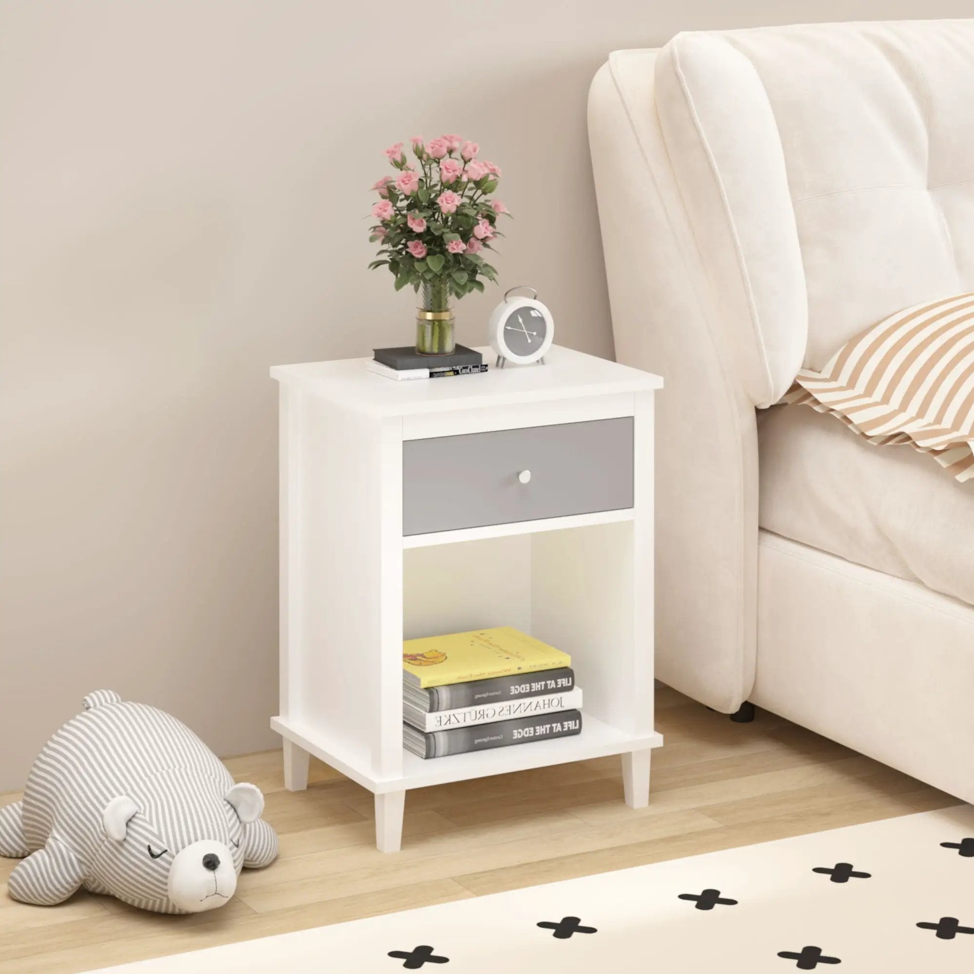 Nightstand With 1 Drawer 1 Shelf