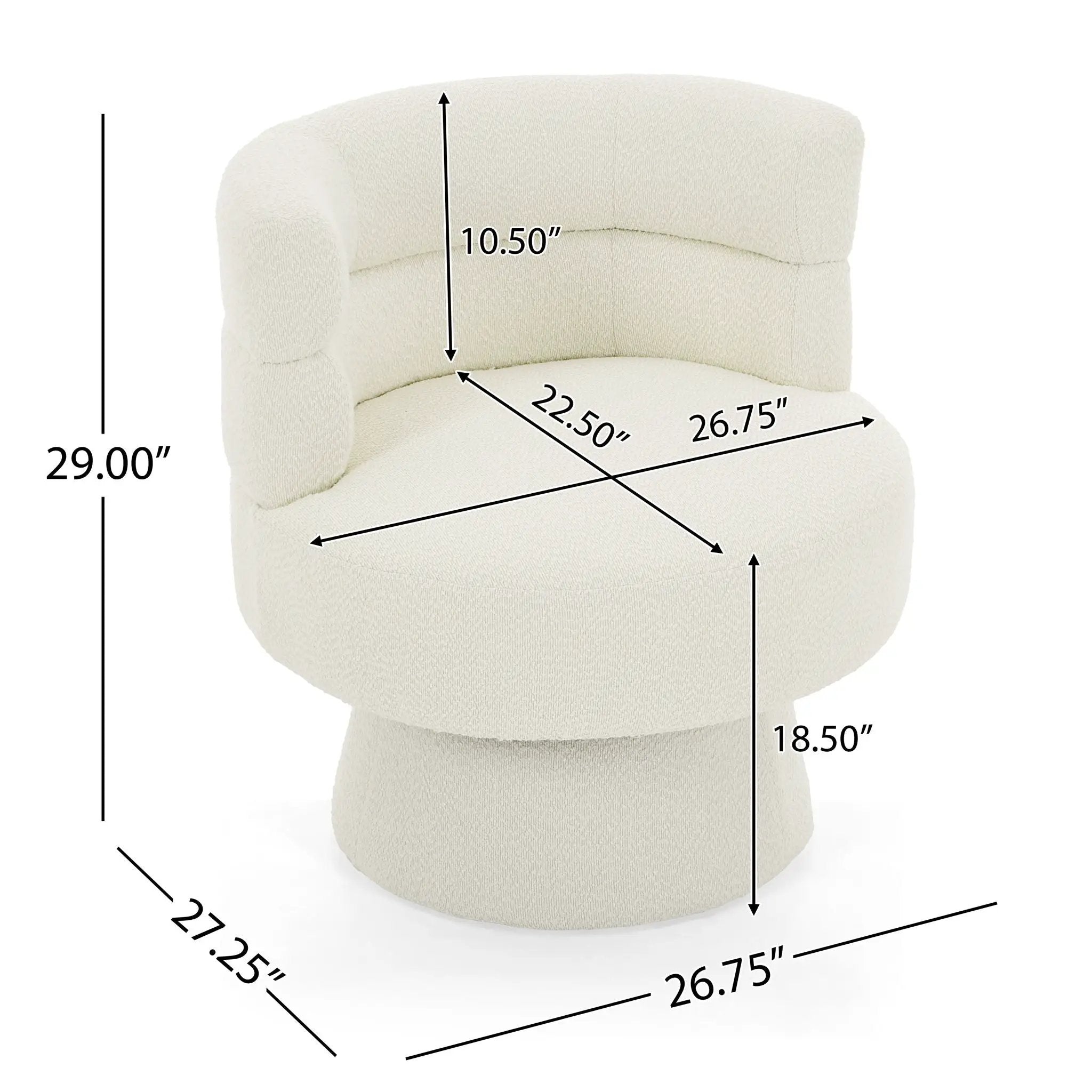 Swivel Accent Chair with 360° Rotating Design and Ergonomic Support by HouseOfZazla