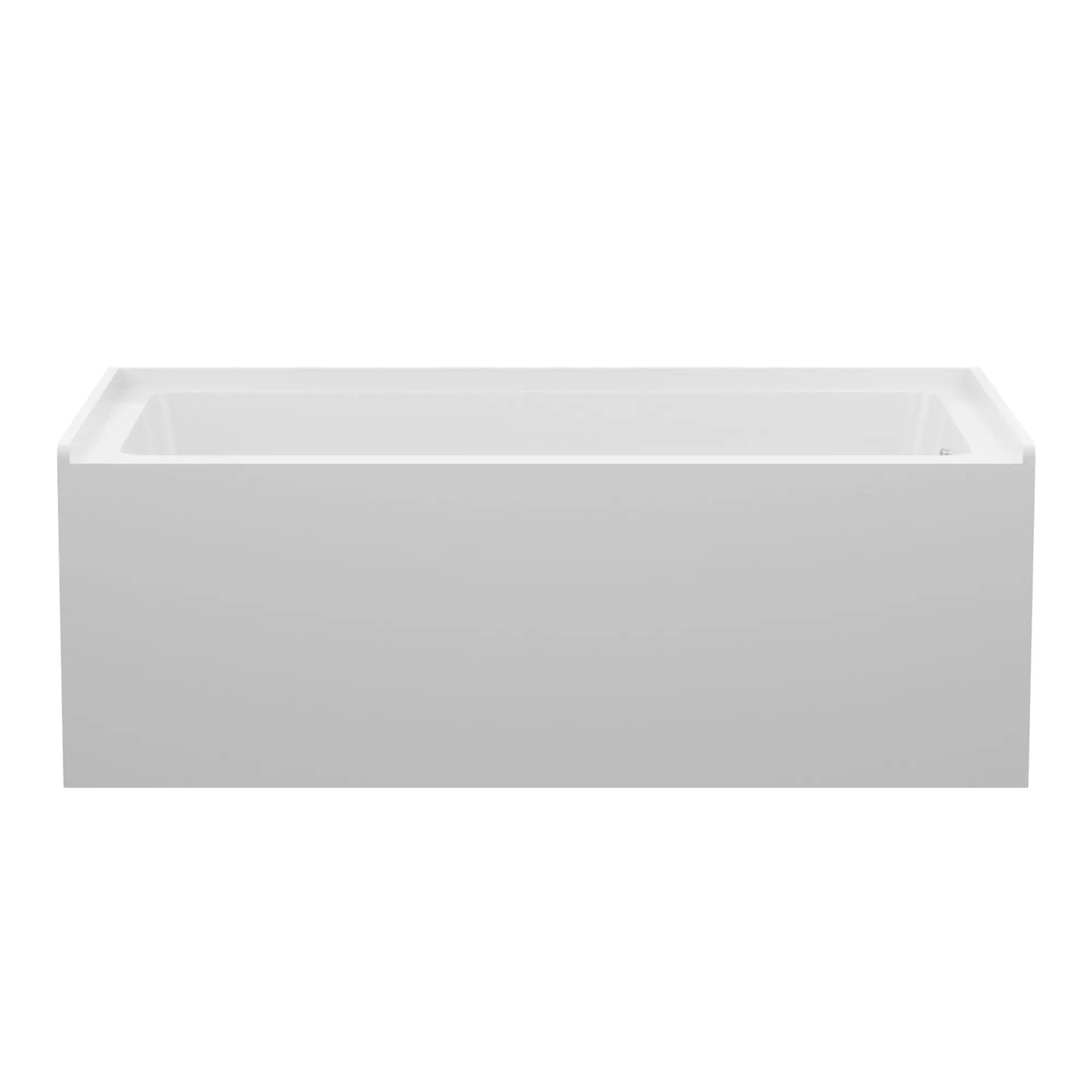 Alcove Soaking Bathtub With Skirt - Back - To - Wall Design - Glossy White by HouseOfZazla