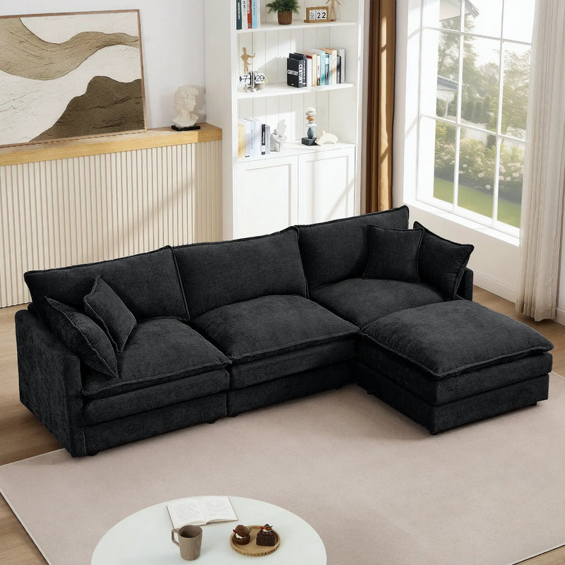 Modular Sectional Sofa - 102 Inch L Shaped Couch Set for Living Room by HouseOfZazla