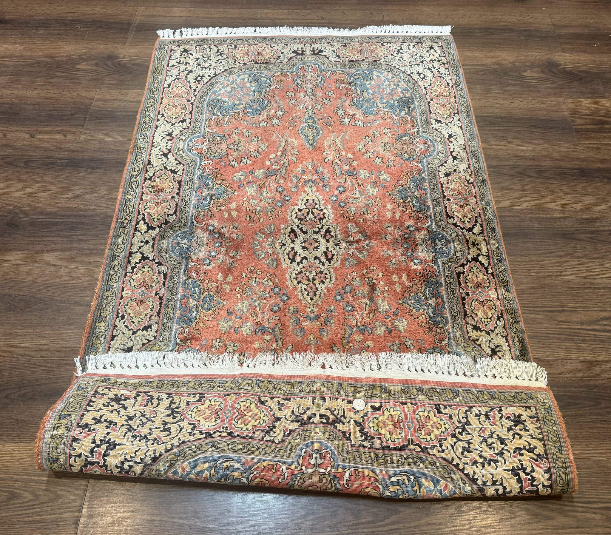 Indian Kashmiri Silk Rug 3x5, Fine 260 KPSI, Hand Knotted by Jewel Rugs