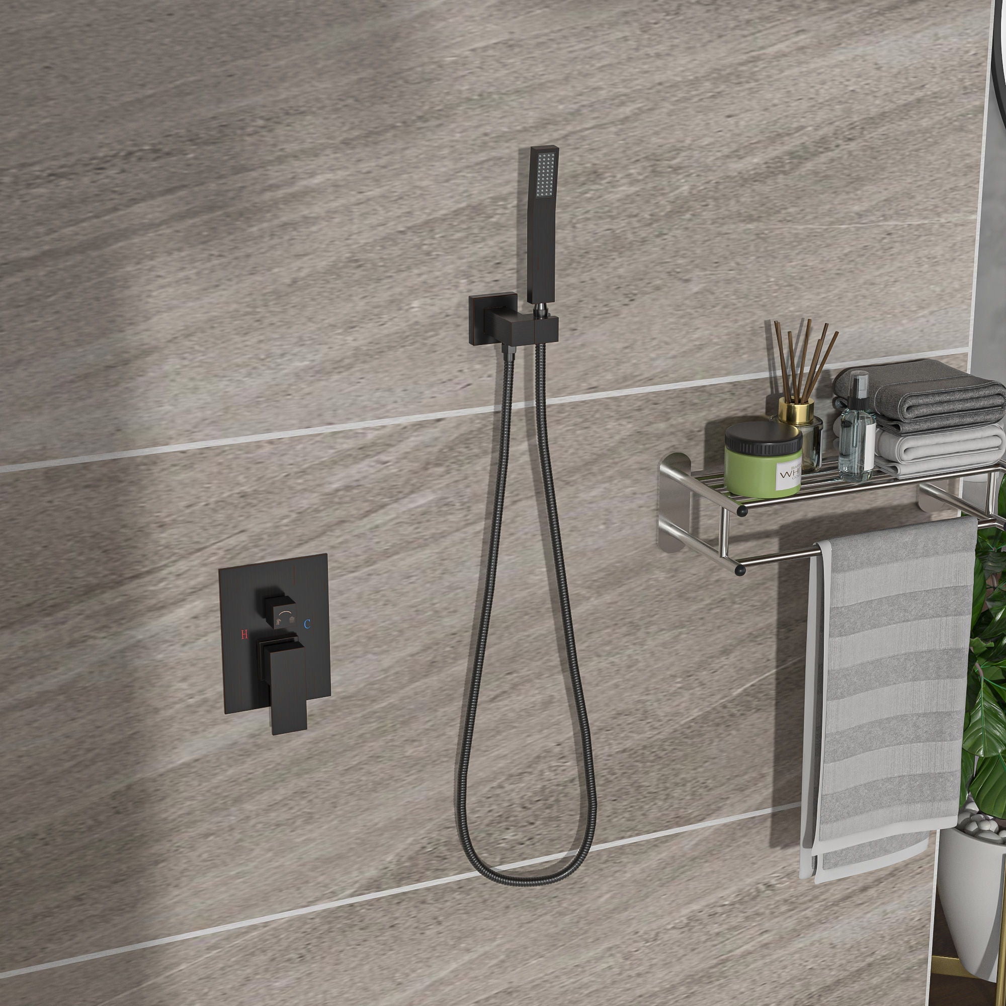Dual Shower Head 10" Wall Mounted Square Shower System by HouseOfZazla