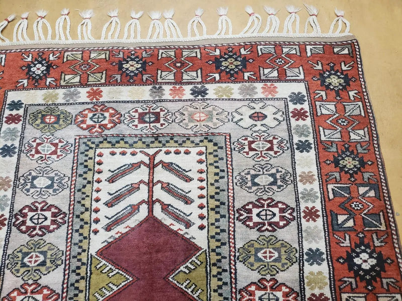 4x8 Turkish Rug - Turkish Oriental Carpet - Tribal Rug - Talesh Rug - Hand Knotted Wool Area Rug 4' 4" x 7' 6" Bedroom Rug Vintage by Jewel Rugs