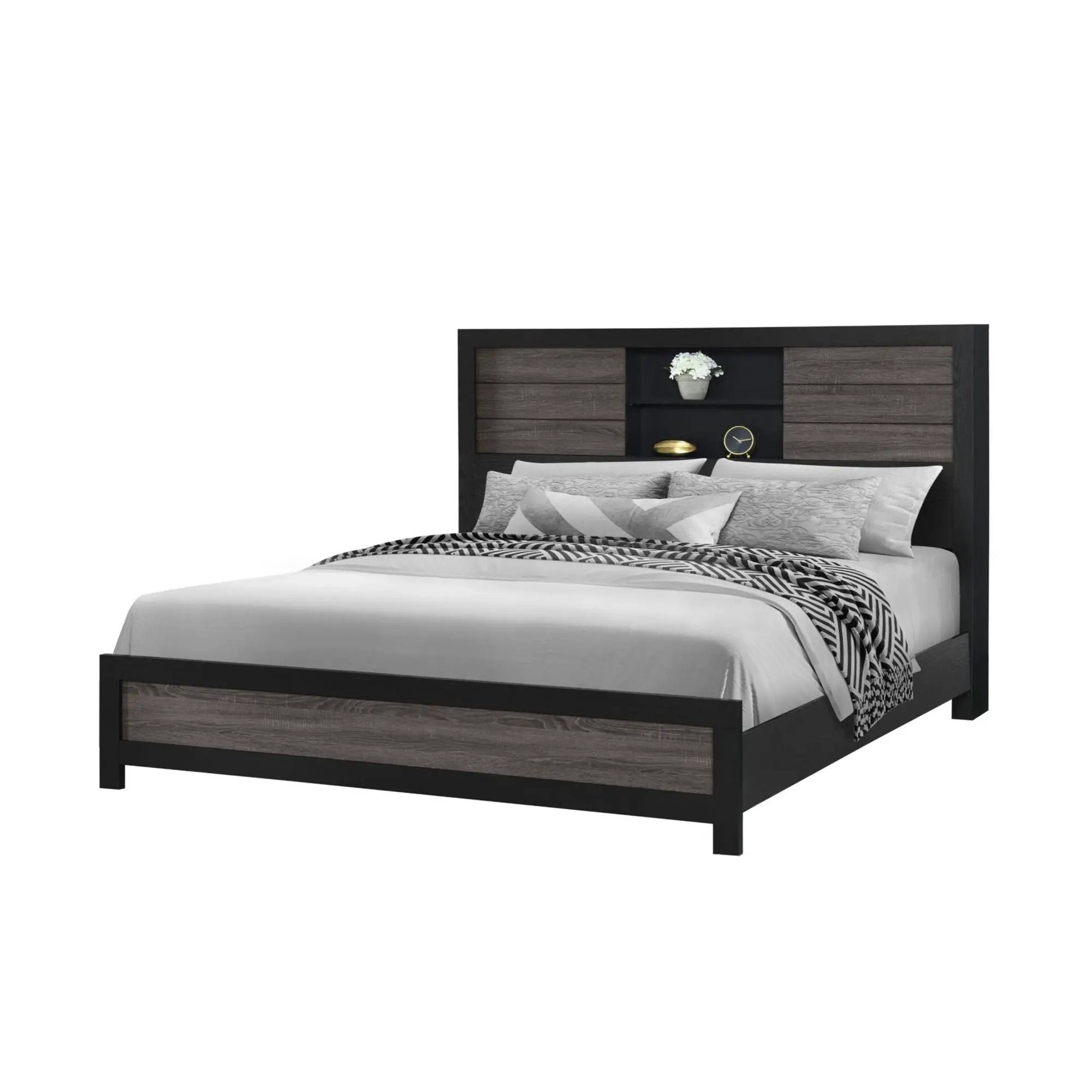 Soluto - Bed With Bookcase Headboard by Unique Piece Furniture