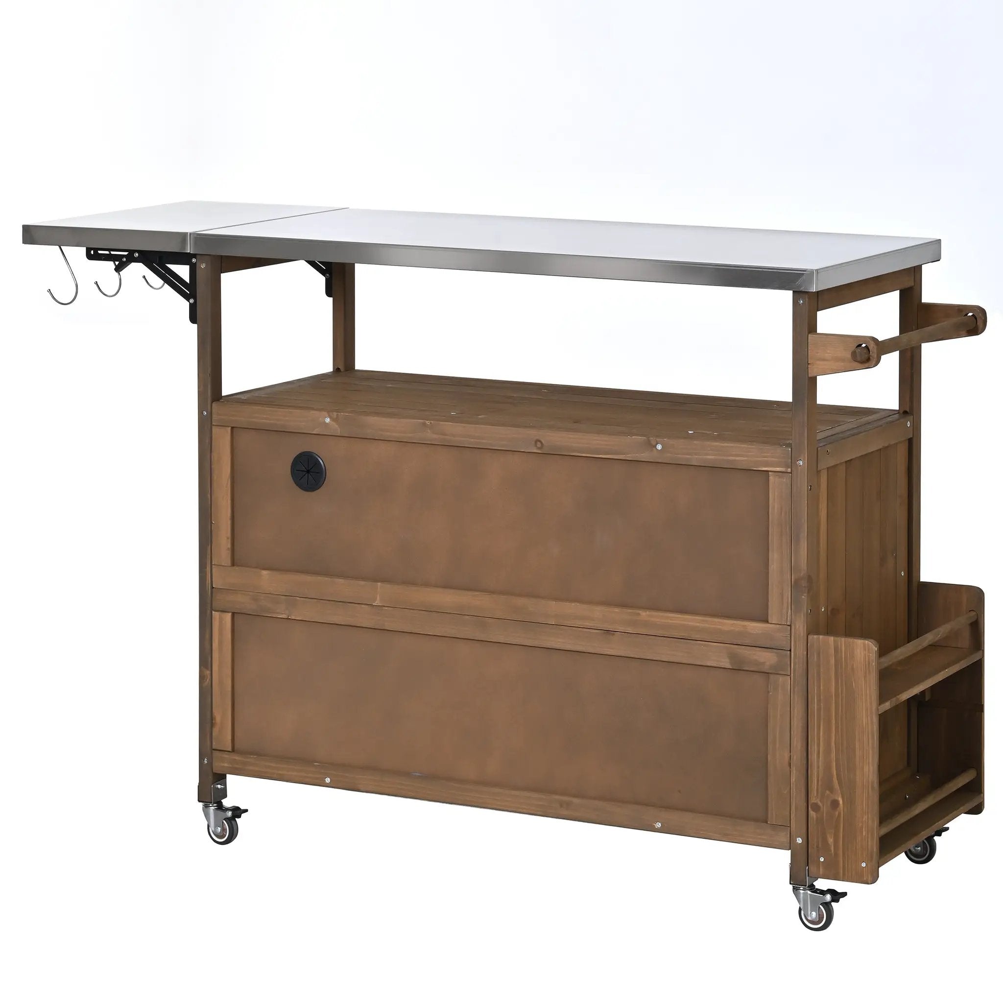 54.33' Farmhouse Rolling Outdoor Kitchen Cart by HouseOfZazla