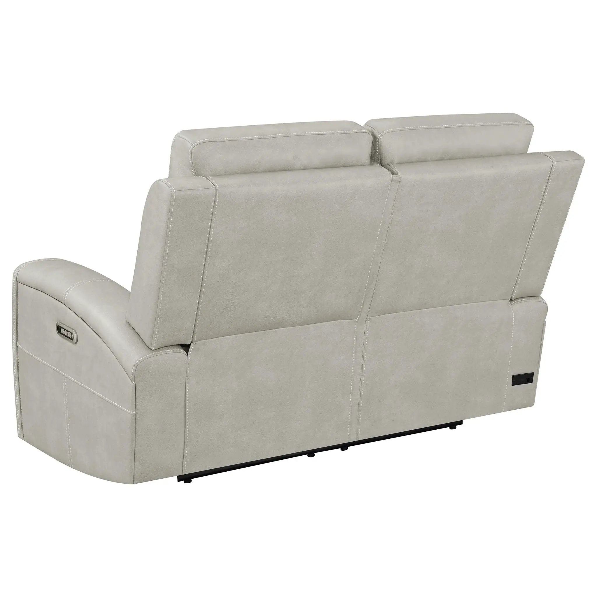 Brickston Triple Power Reclining Loveseat Grey by Unique Piece Furniture