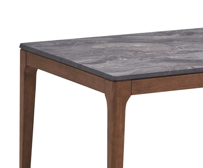 Bevis Engineered Stone Top Dining Table - Walnut by HouseOfZazla