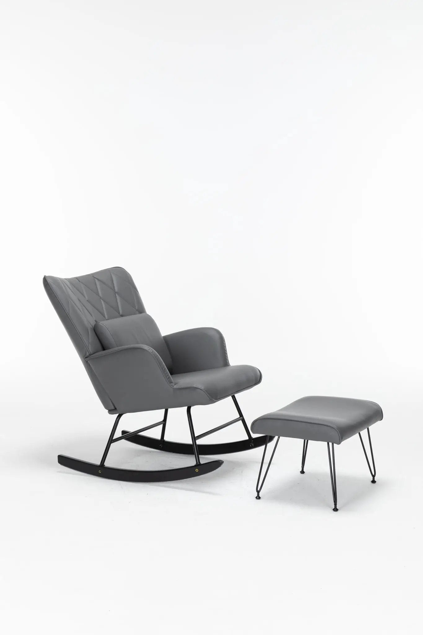 Rocking Accent Chair With Lumbar Pillow And Ottoman by Unique Piece Furniture
