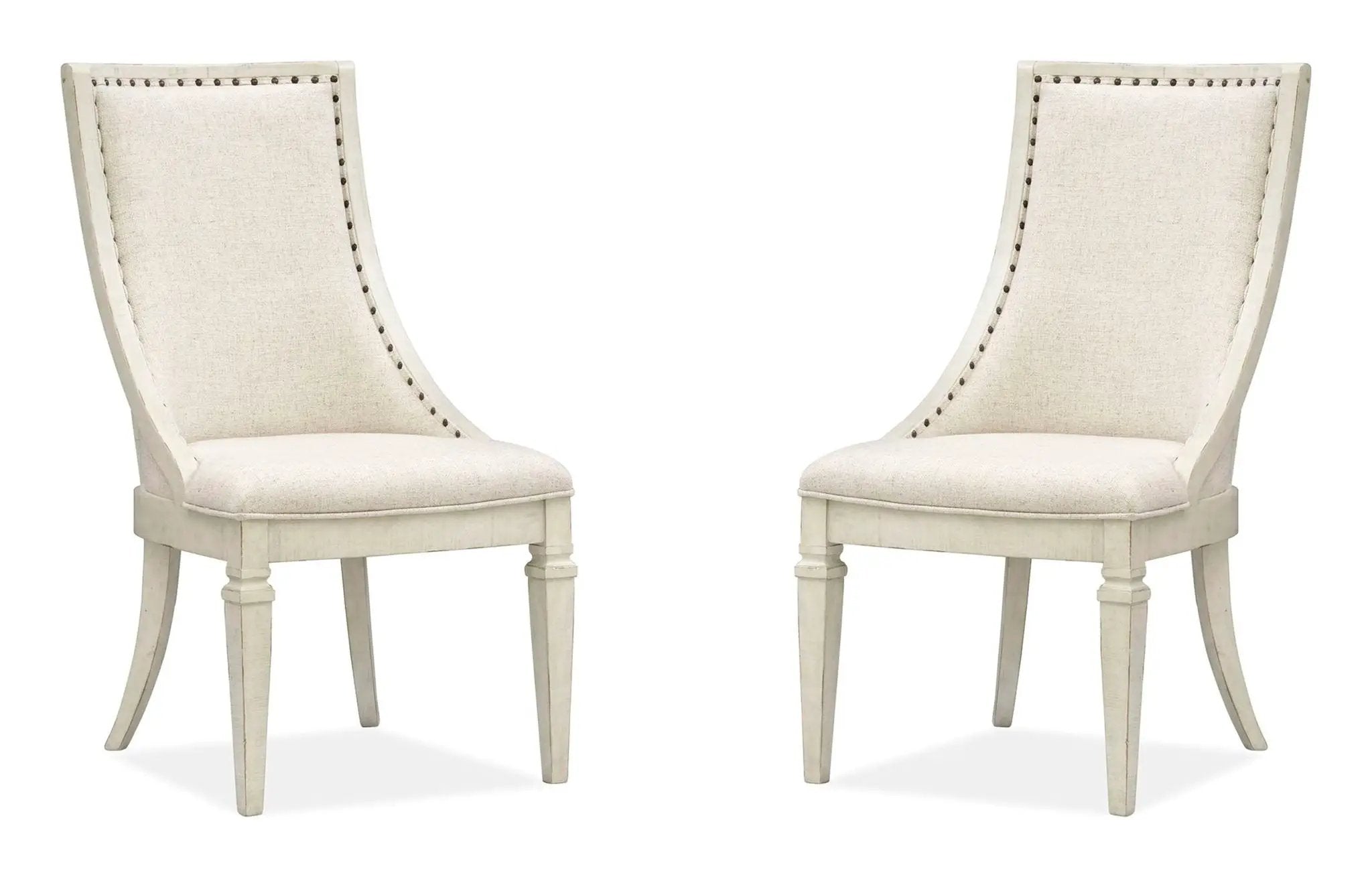 Newport - Dining Arm Chair With Upholstered Seat & Back (Set of 2) - Alabaster by Unique Piece Furniture