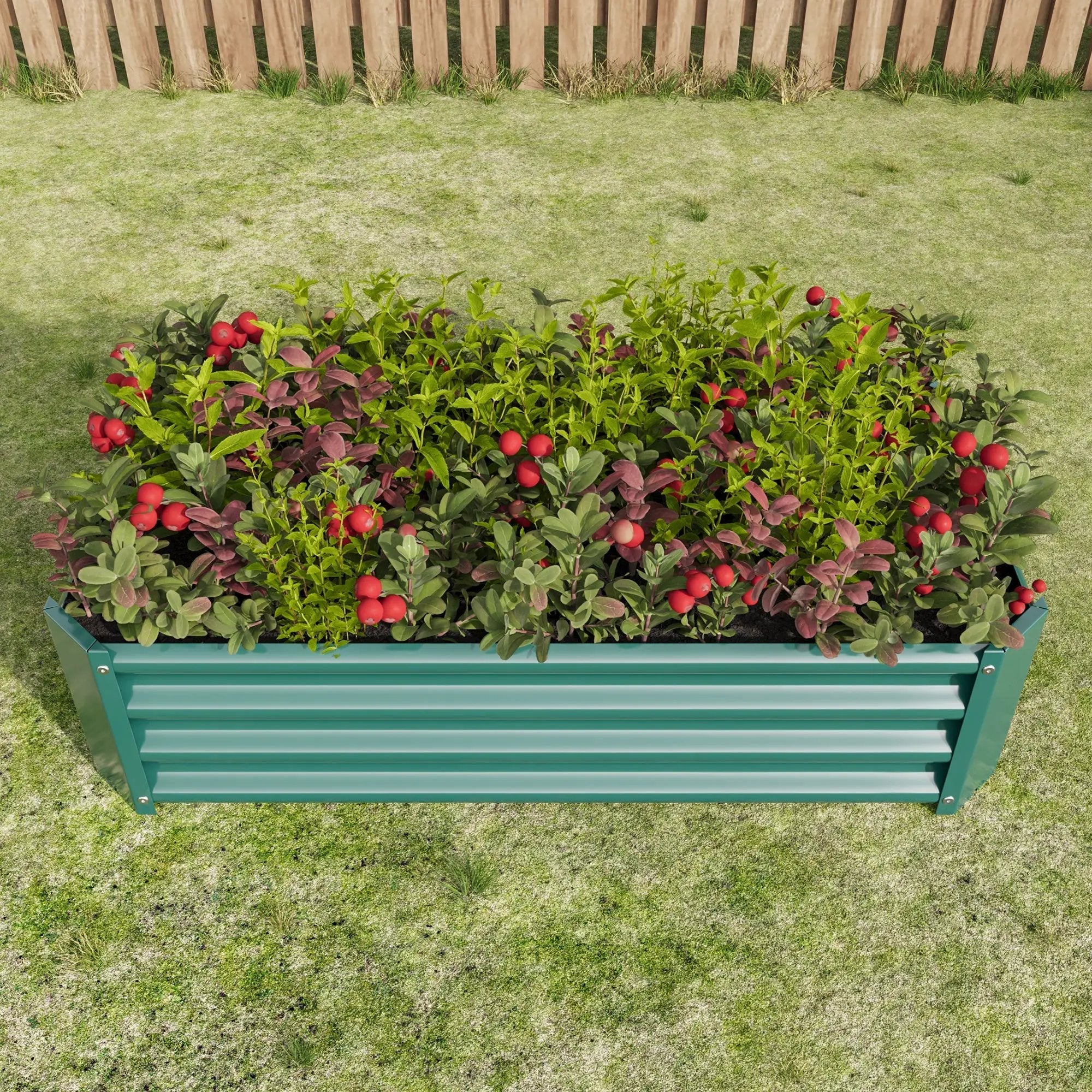 Metal Raised Garden Bed, Rectangle Raised Planter 4×2×1ft by HouseOfZazla
