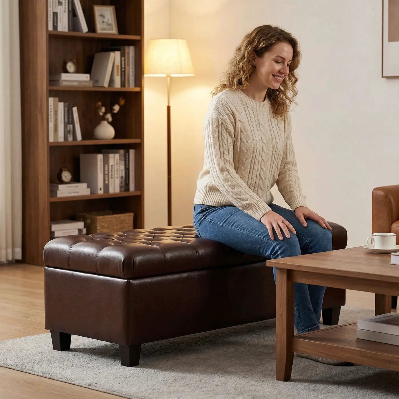 Storage Ottoman Bench With Safety Hinges by HouseOfZazla