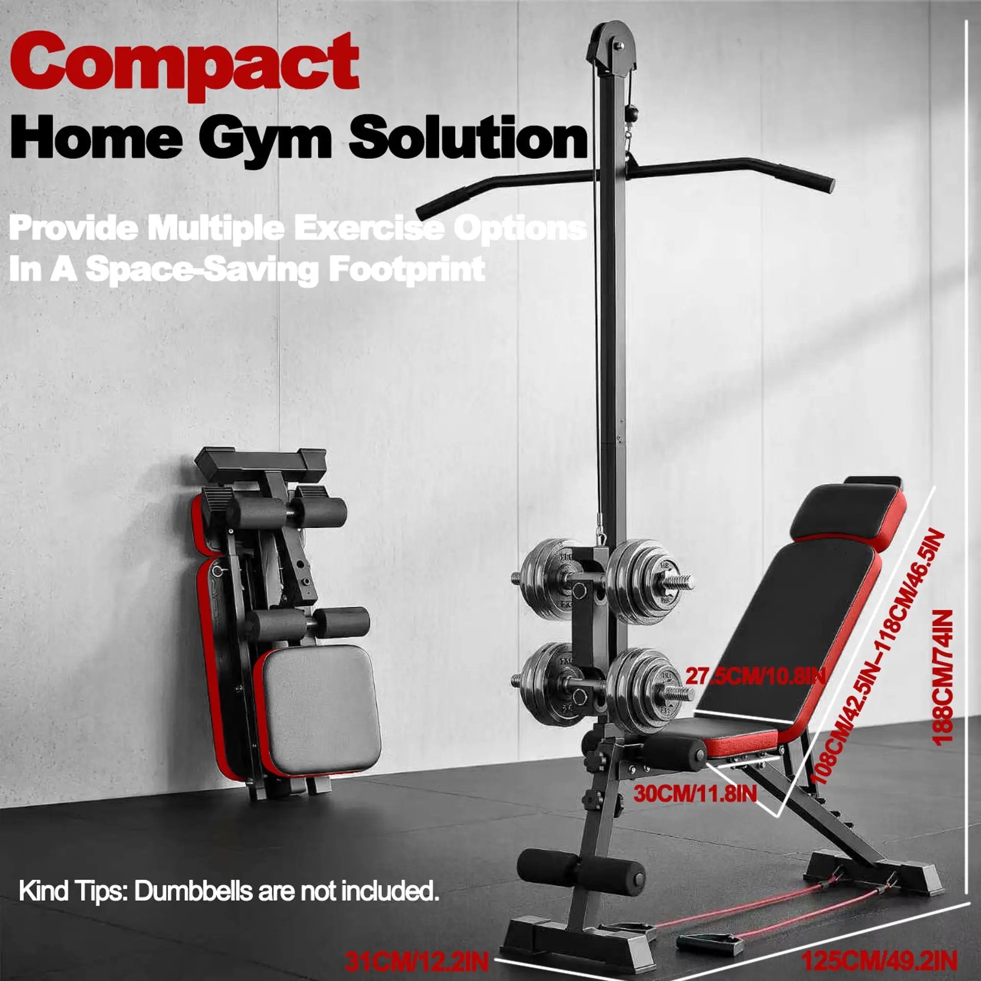 Multi-Functional Weight Bench with Pulley System and Adjustable Backrest by HouseOfZazla