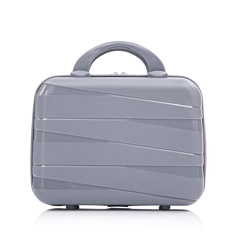 4-Piece PP Spinner Wheel Luggage Set with Cosmetic Case, Light Gray by HouseOfZazla