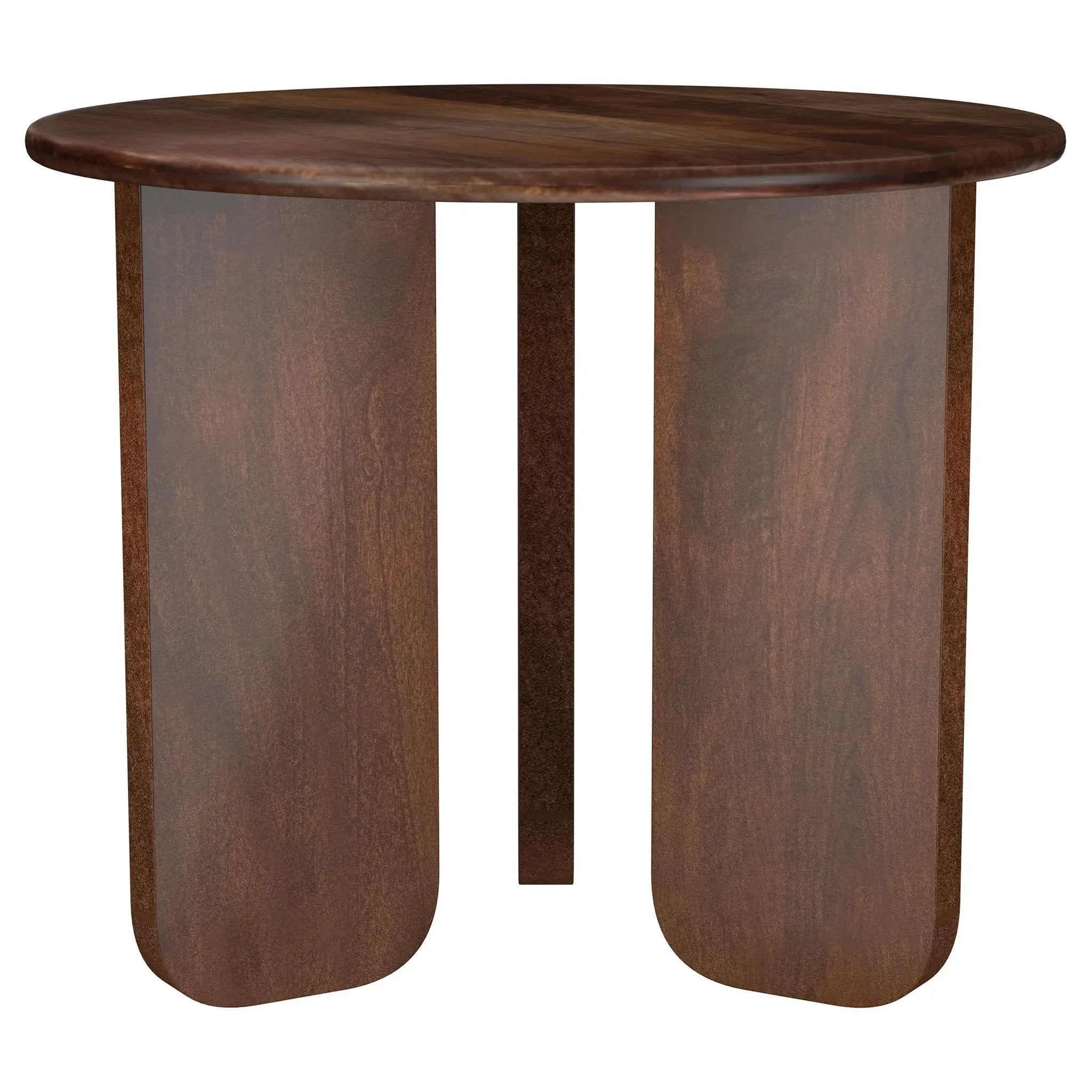 Dale Round Solid Mango Wood Side End Table Brown by Unique Piece Furniture
