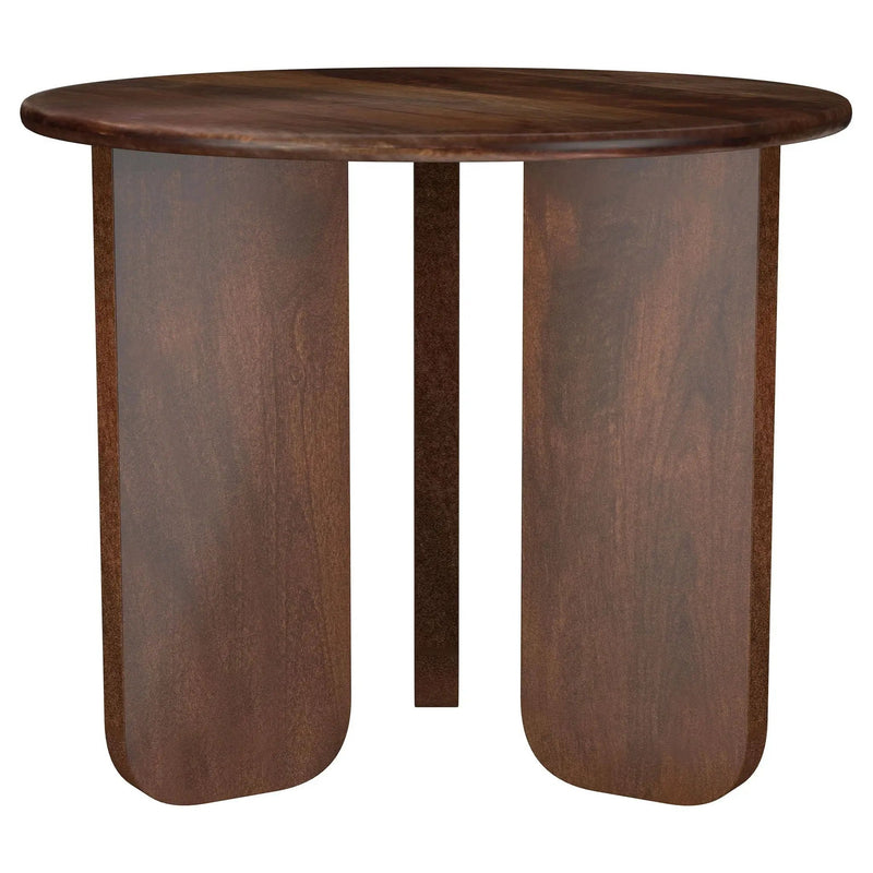Dale Round Solid Mango Wood Side End Table Brown by Unique Piece Furniture