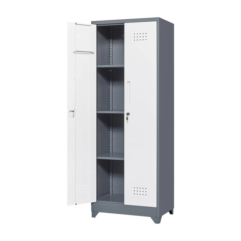 Lockers With Locking Doors, Adjustable Shelves, High Broom Tool Storage Cabinet by HouseOfZazla