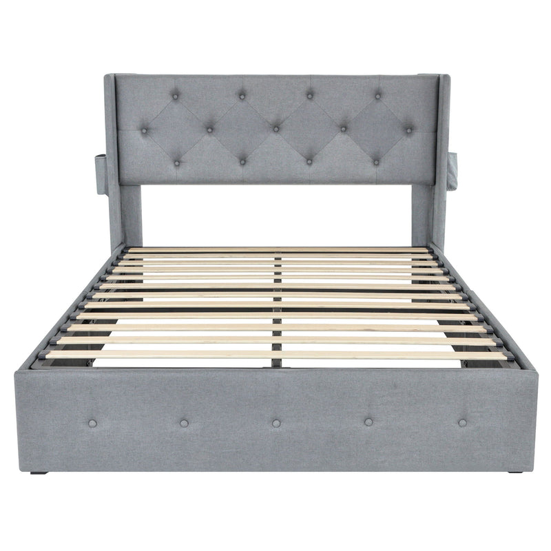 Bed With Gas Lift Storage, USB Ports by HouseOfZazla