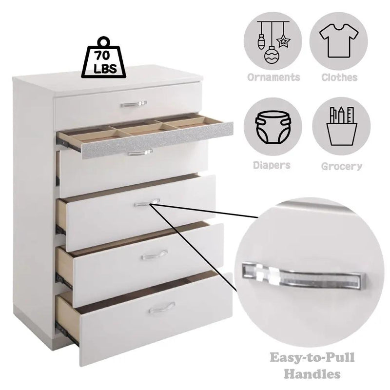 Naima II - Chest - White High Gloss by Unique Piece Furniture