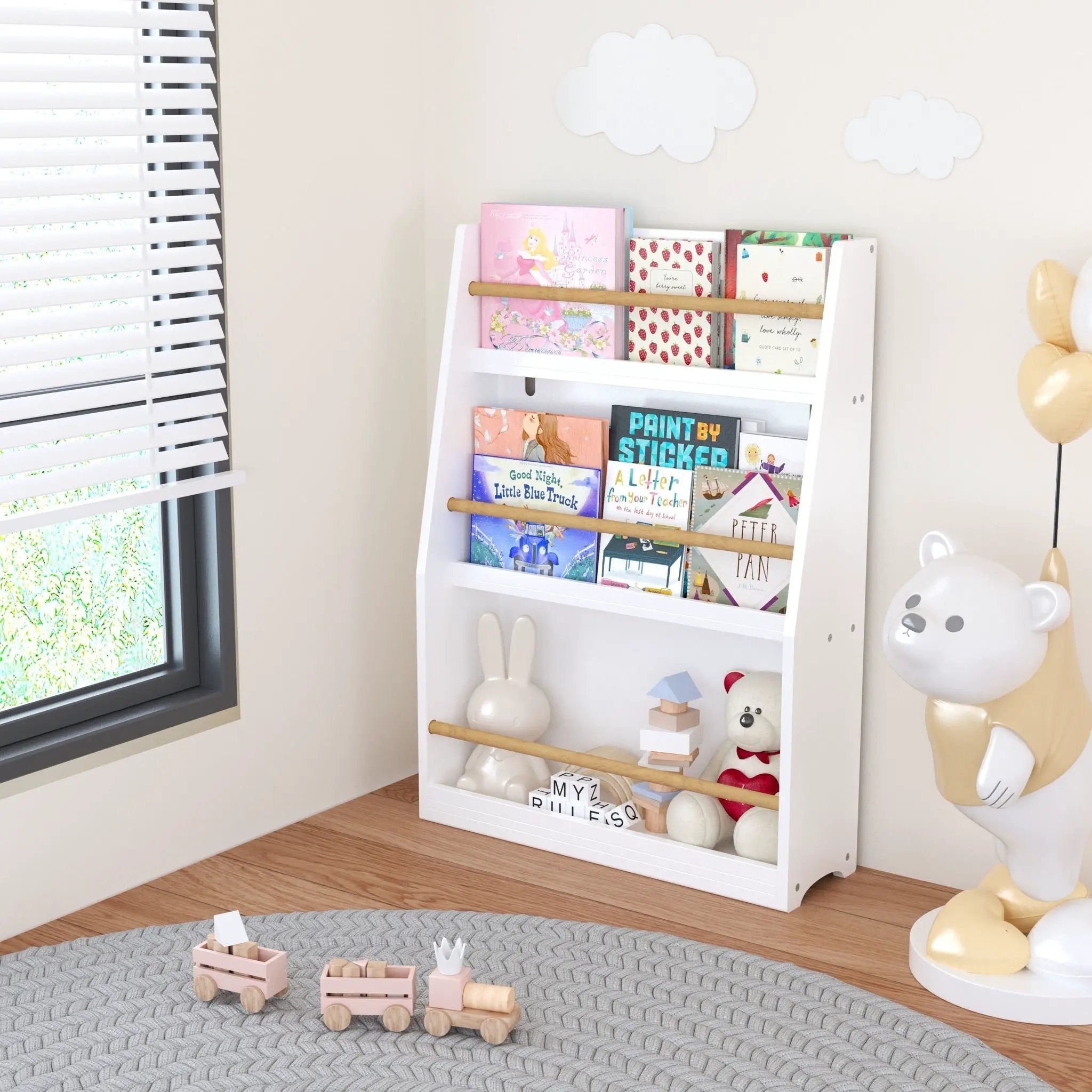 3 Tier Book Shelf, Compact Storage For Bedrooms by Unique Piece Furniture